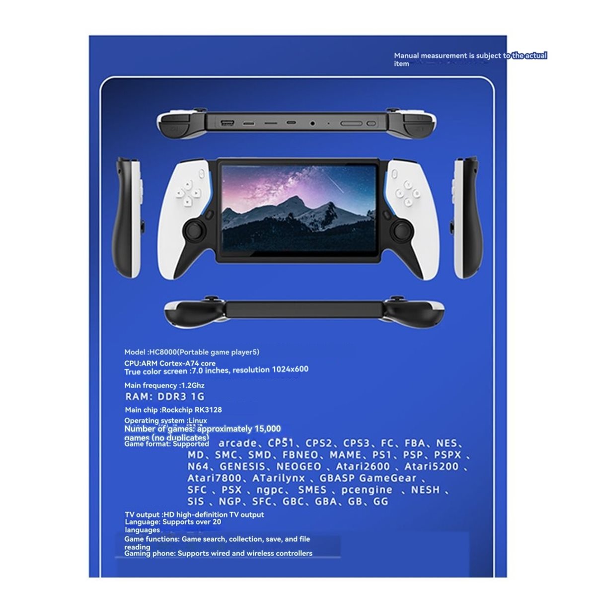 Y828A~!#7Inch Dual Joystick Ha - огляд і ціна Gaming Console Emulator